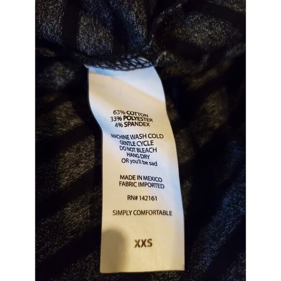 LuLaRoe‎ Irma Tunic Top Womens Sz XXS Blue Gray Stripe High Low Shirt Tee - Picture 4 of 5